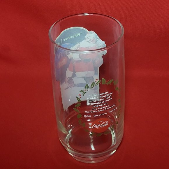 VTG Coca Cola Santa Claus Wherever I Go Drinking Glass - Picture 7 of 11